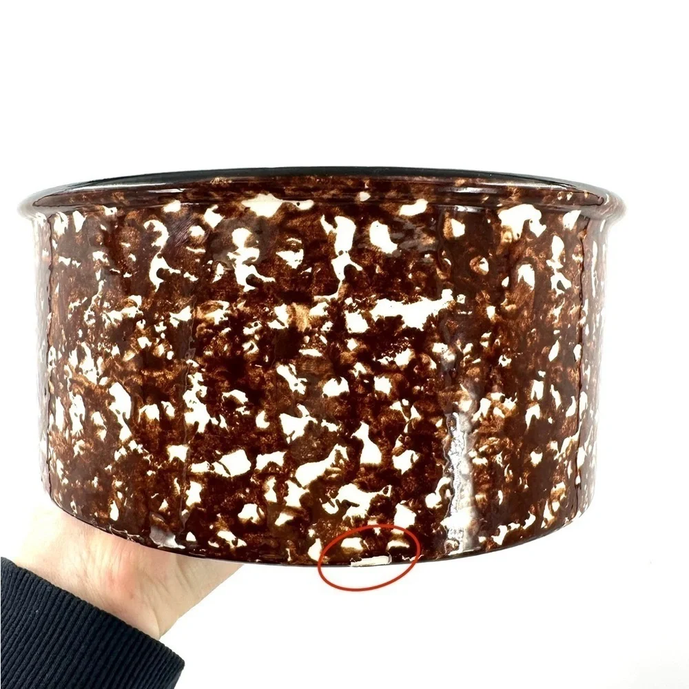 Stangl Town & Country Covered Casserole Dutch Oven Soup Pot Brown Spongeware Vtg